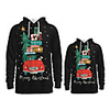 Family Look Active Santa Claus Graphic optical illusion Letter Print Long Sleeve Regular Hoodie Sweatshirt Black