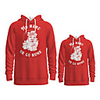 Family Look Active Santa Claus Graphic optical illusion Letter Print Long Sleeve Regular Hoodie Sweatshirt Red