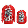 Family Look Active Santa Claus Graphic optical illusion Letter Print Long Sleeve Regular Hoodie Sweatshirt Red