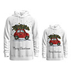Family Look Active Santa Claus Graphic optical illusion Letter Print Long Sleeve Regular Hoodie Sweatshirt White