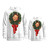 Family Look Active Santa Claus Graphic optical illusion Letter Print Long Sleeve Regular Hoodie Sweatshirt White