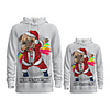 Family Look Active Santa Claus Graphic optical illusion Letter Print Long Sleeve Regular Hoodie Sweatshirt White