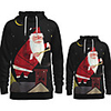 Family Look Active Santa Claus Graphic optical illusion Print Long Sleeve Regular Hoodie Sweatshirt Black
