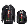 Family Look Active Santa Claus Graphic optical illusion Print Long Sleeve Regular Hoodie Sweatshirt Black