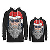 Family Look Active Santa Claus Graphic optical illusion Print Long Sleeve Regular Hoodie Sweatshirt Black