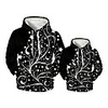 Family Look Active Santa Claus Graphic optical illusion Print Long Sleeve Regular Hoodie Sweatshirt Black