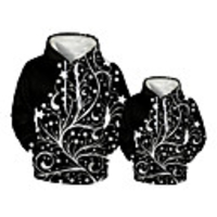 Family Look Active Santa Claus Graphic optical illusion Print Long Sleeve Regular Hoodie Sweatshirt Black