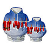 Family Look Active Santa Claus Graphic optical illusion Print Long Sleeve Regular Hoodie Sweatshirt Blue