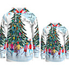 Family Look Active Santa Claus Graphic optical illusion Print Long Sleeve Regular Hoodie Sweatshirt Green