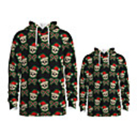 Family Look Active Santa Claus Graphic optical illusion Print Long Sleeve Regular Hoodie Sweatshirt Green