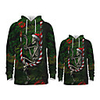 Family Look Active Santa Claus Graphic optical illusion Print Long Sleeve Regular Hoodie Sweatshirt Green