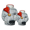 Family Look Active Santa Claus Graphic optical illusion Print Long Sleeve Regular Hoodie Sweatshirt Light gray