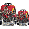 Family Look Active Santa Claus Graphic optical illusion Print Long Sleeve Regular Hoodie Sweatshirt Red
