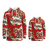 Family Look Active Santa Claus Graphic optical illusion Print Long Sleeve Regular Hoodie Sweatshirt Red
