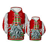 Family Look Active Santa Claus Graphic optical illusion Print Long Sleeve Regular Hoodie Sweatshirt Red