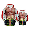 Family Look Active Santa Claus Graphic optical illusion Print Long Sleeve Regular Hoodie Sweatshirt Red