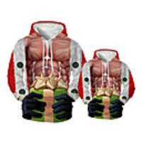 Family Look Active Santa Claus Graphic optical illusion Print Long Sleeve Regular Hoodie Sweatshirt Red