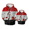 Family Look Active Santa Claus Graphic optical illusion Print Long Sleeve Regular Hoodie Sweatshirt Red