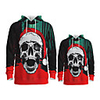 Family Look Active Santa Claus Graphic optical illusion Print Long Sleeve Regular Hoodie Sweatshirt Red