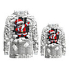 Family Look Active Santa Claus Graphic optical illusion Print Long Sleeve Regular Hoodie Sweatshirt White