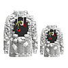 Family Look Active Santa Claus Graphic optical illusion Print Long Sleeve Regular Hoodie Sweatshirt White