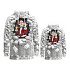 Family Look Active Santa Claus Graphic optical illusion Print Long Sleeve Regular Hoodie Sweatshirt White