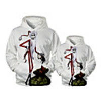 Family Look Active Santa Claus Graphic optical illusion Print Long Sleeve Regular Hoodie Sweatshirt White