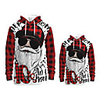 Family Look Active Santa Claus Plaid Graphic optical illusion Print Long Sleeve Regular Hoodie Sweatshirt Red
