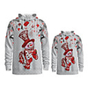Family Look Active Santa Claus Snowman Graphic optical illusion Print Long Sleeve Regular Hoodie Sweatshirt Light gray