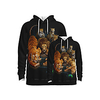 Family Look Active Tiger Lion Graphic Optical Illusion Animal Print Long Sleeve Regular Hoodie Sweatshirt Black