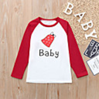 Family Look Basic Letter Print Long Sleeve Regular Regular Blouse White