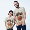 Family Look Beige Summer Active Print Orangutan Graphic Animal Short Sleeve Tee / Kids miniinthebox