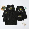 Family Look Family Sets Letter Daily Ruched Black Long Sleeve Midi Daily Matching Outfits / Fall / Winter / Cute / Print miniinthebox