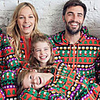 Family Look Geometric Print Long Sleeve Regular Regular Clothing Set Red