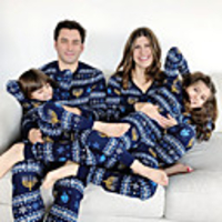 Family Look Graphic Print Long Sleeve Regular Regular Clothing Set Blue