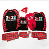 Family Look Letter Print Long Sleeve Regular Regular Clothing Set Black