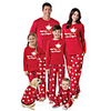 Family Look Letter Print Long Sleeve Regular Regular Clothing Set Red