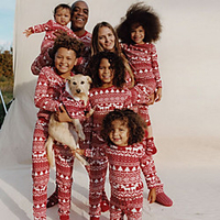 Family Look Pajamas Deer Christmas Tree Christmas pattern Sports Print Red Long Sleeve Active Matching Outfits / Fall / Spring / Casual miniinthebox