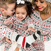 Family Look Pajamas Polyester Deer Christmas Tree Casual Print White Long Sleeve Active Matching Outfits / Fall / Winter / Machine wash / Basic / Micro-elastic miniinthebox