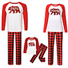 Family Look Plaid Animal Letter Print Long Sleeve Regular Regular Clothing Set Red