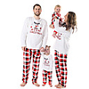 Family Look Plaid Animal Letter Print Long Sleeve Regular Regular Clothing Set White