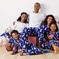 Family Look Polka Dot Print Long Sleeve Regular Regular Sleepwear Blue