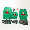Family Look Santa Claus Animal Letter Print Long Sleeve Regular Regular Clothing Set Black