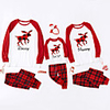 Family Look Santa Claus Animal Letter Print Long Sleeve Regular Regular Clothing Set Red