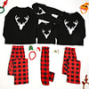 Family Look Santa Claus Animal Print Long Sleeve Regular Regular Clothing Set Black