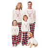 Family Look Santa Claus Animal Print Long Sleeve Regular Regular Clothing Set White