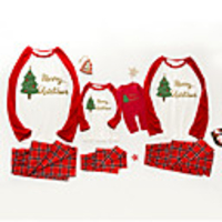 Family Look Santa Claus Graphic Letter Print Long Sleeve Regular Regular Clothing Set Black