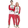 Family Look Santa Claus Graphic Letter Print Long Sleeve Regular Regular Clothing Set Red