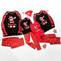 Family Look Santa Claus Graphic Letter Print Long Sleeve Regular Regular Clothing Set White