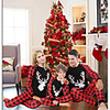 Family Look Santa Claus Graphic Print Long Sleeve Regular Regular Clothing Set Black